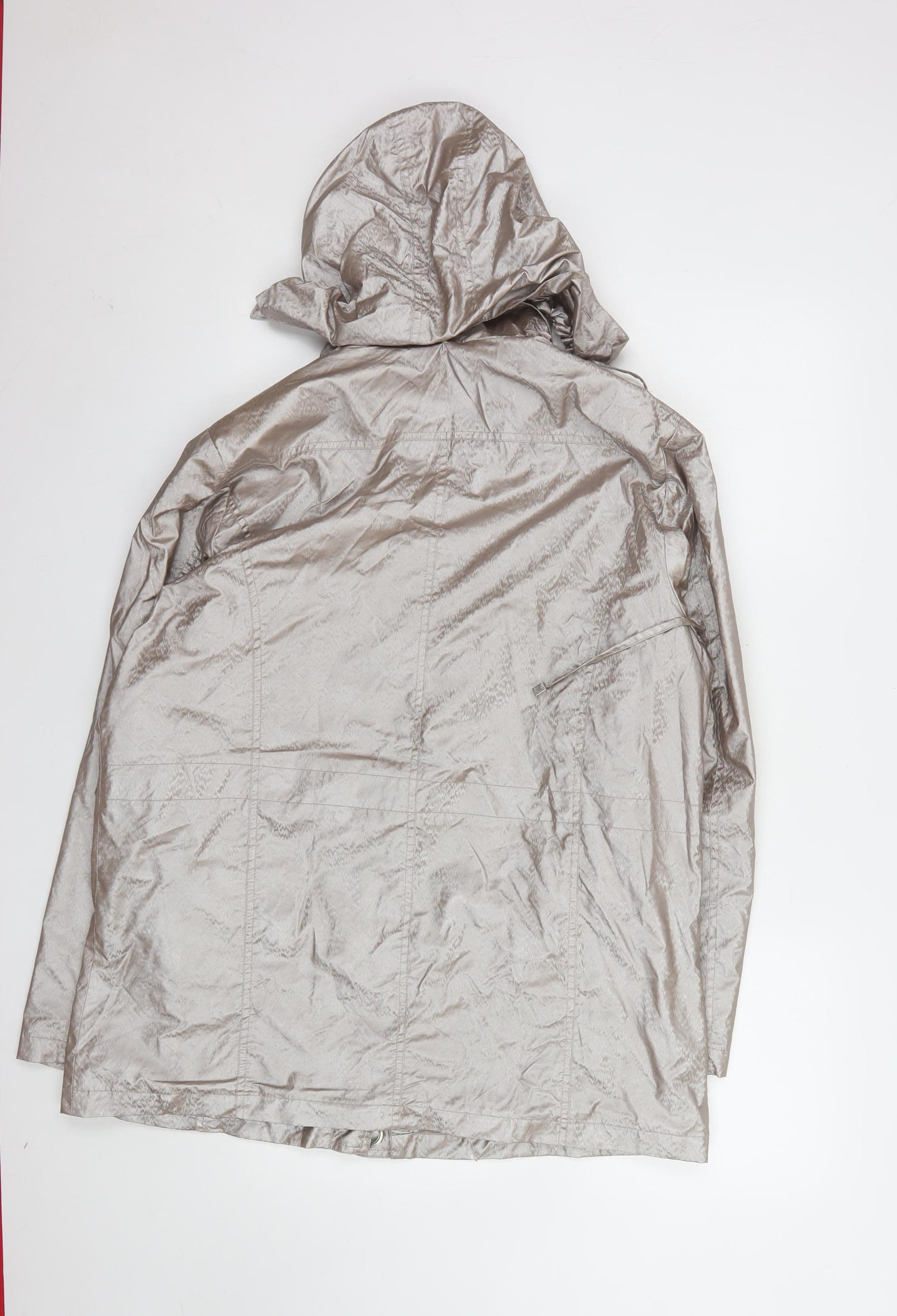 Eliza Gracy Womens Silver Hooded Waterproof Jacket Size 14