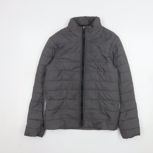 Mr. Right Boys Grey M Quilted Puffer Jacket Lightweight Winter Coat