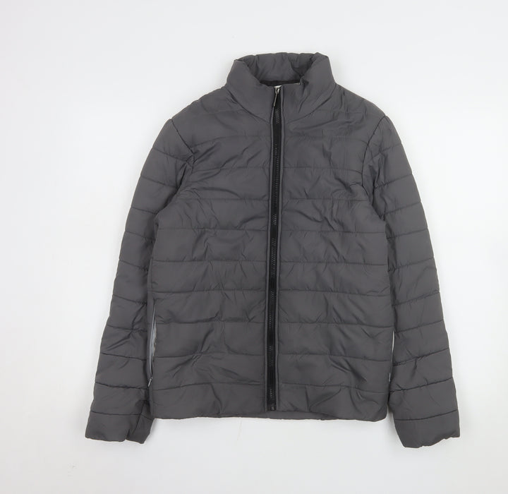 Mr. Right Boys Grey M Quilted Puffer Jacket Lightweight Winter Coat