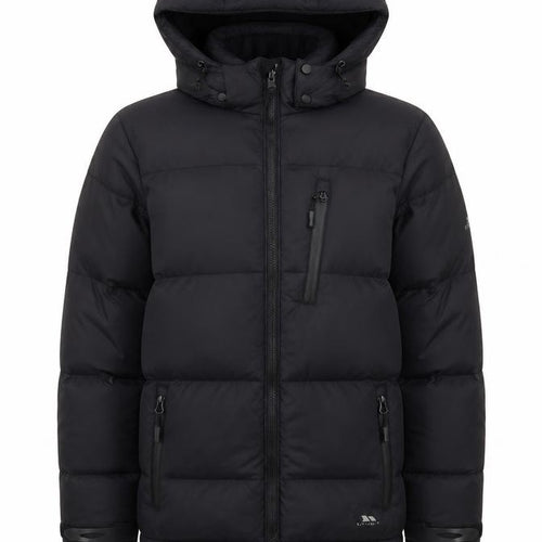 Trespass Men’s Black 2XS Puffer Jacket Hooded Down Insulated Winter Coat