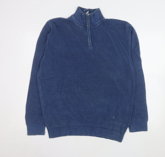 Barbour Men's Blue XL 1/2 Zip Cotton Knit Sweatshirt