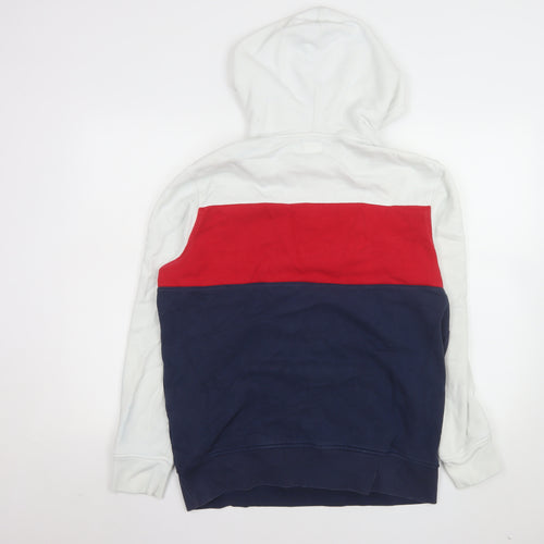 Levi's Men's Colourblock Hoodie White Red Blue Size L Cotton Blend