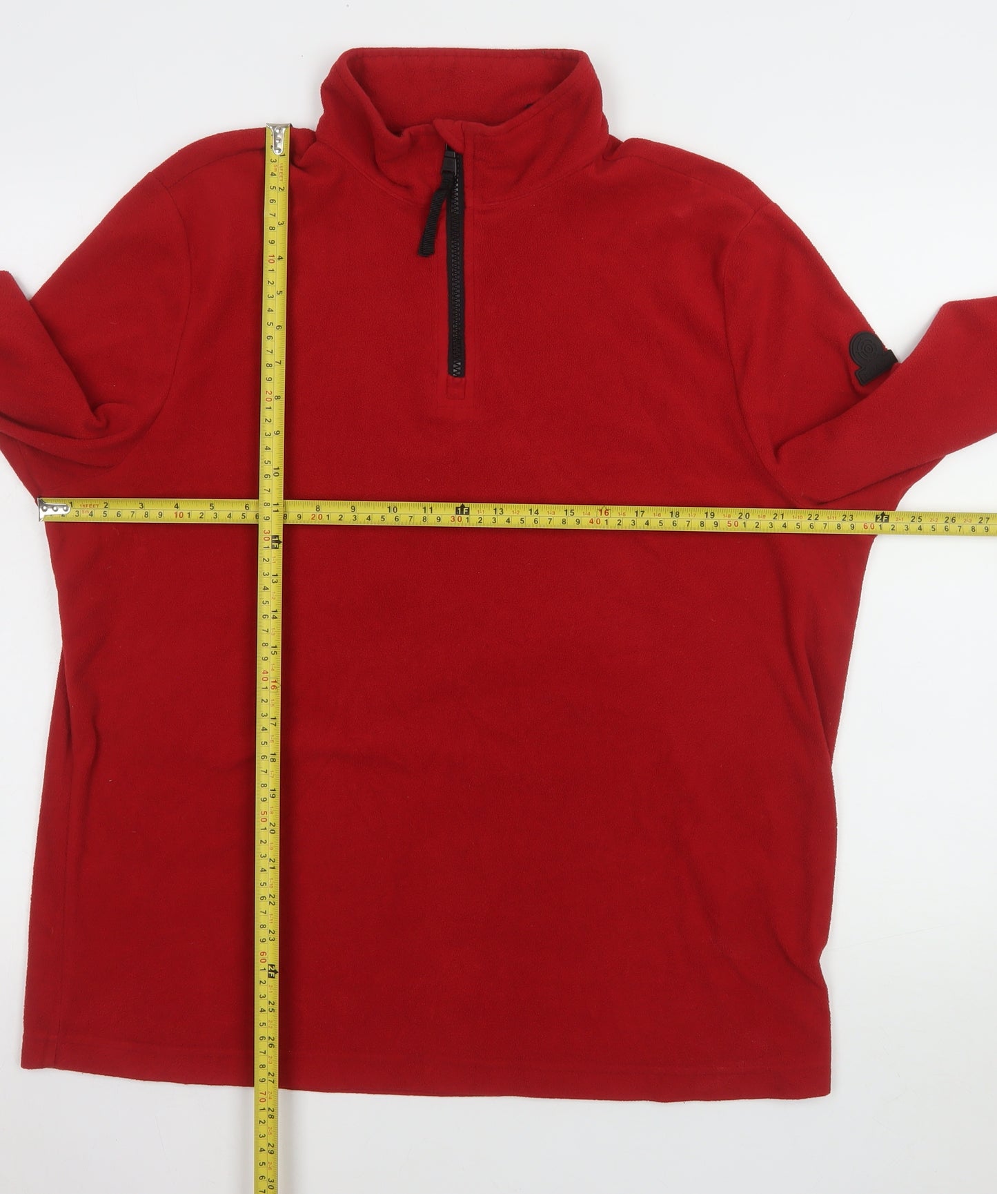 TOG24 Men's Red Fleece 1/4 Zip Pullover Sweatshirt L