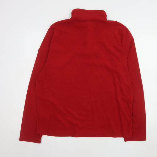 TOG24 Men's Red Fleece 1/4 Zip Pullover Sweatshirt L