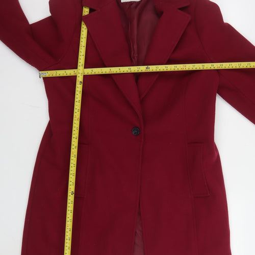 George Women's Red Long Overcoat Size 14 Classic Polyester