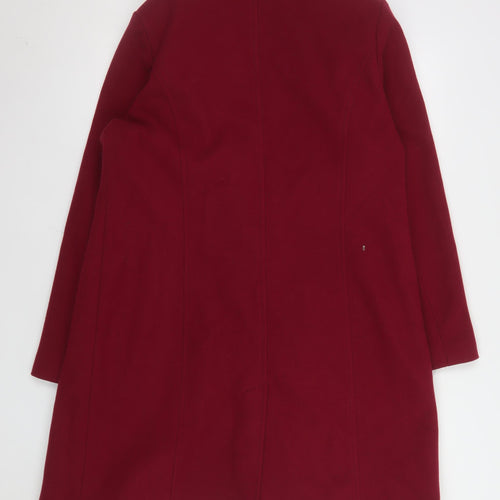 George Women's Red Long Overcoat Size 14 Classic Polyester