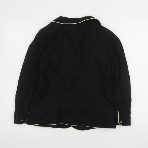 Hobbs Women Black Regular Fit Single-Breasted Blazer Size 12