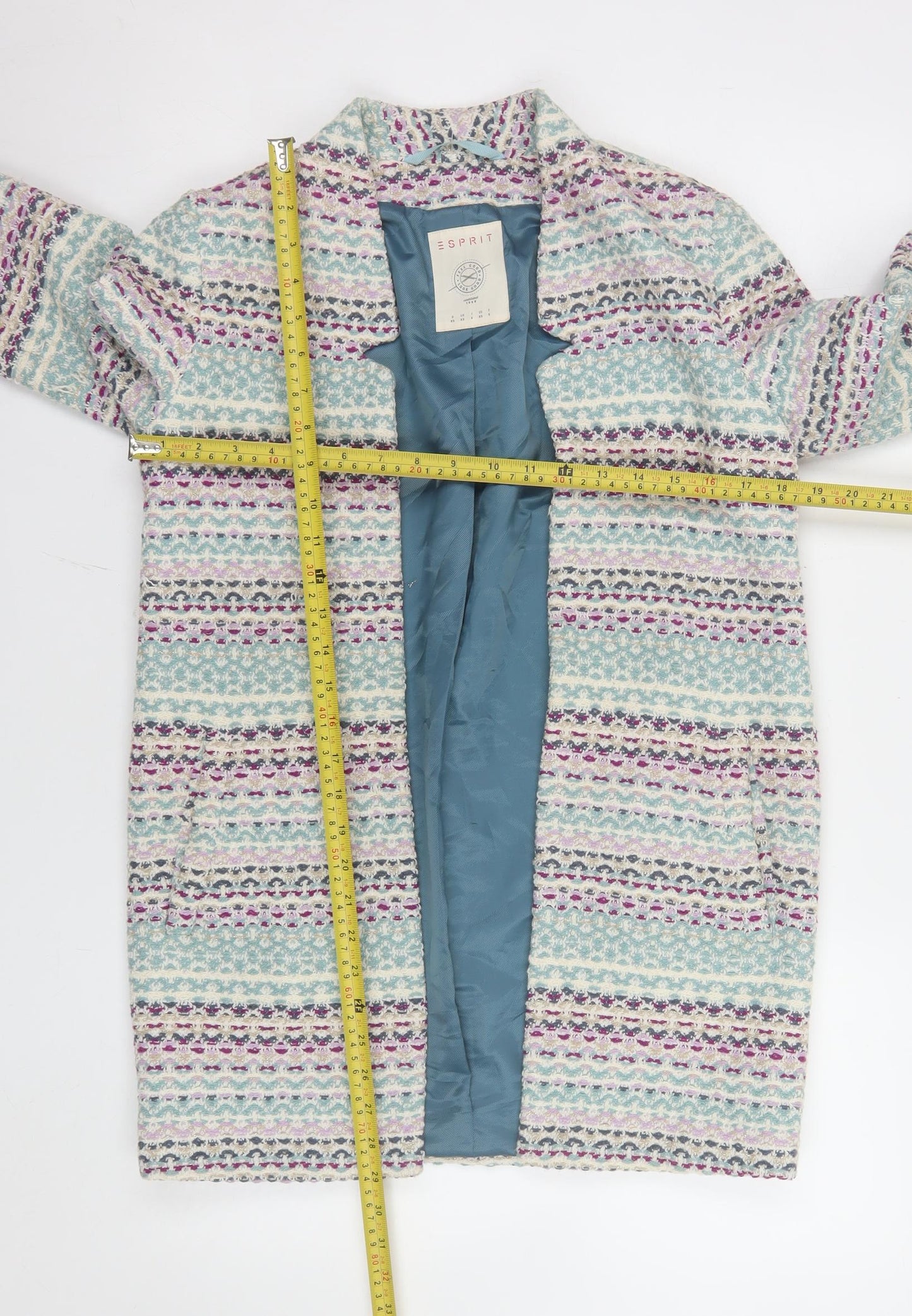 Esprit Women’s Multicoloured Tweed Mid-Length Coat XS