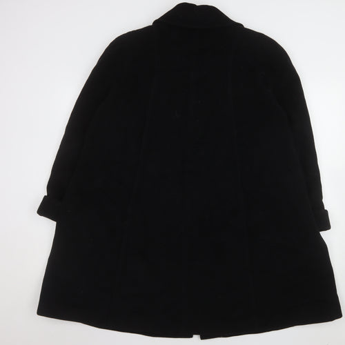 Kesta London Women's Black Wool Blend Mid-Length Coat Size 10