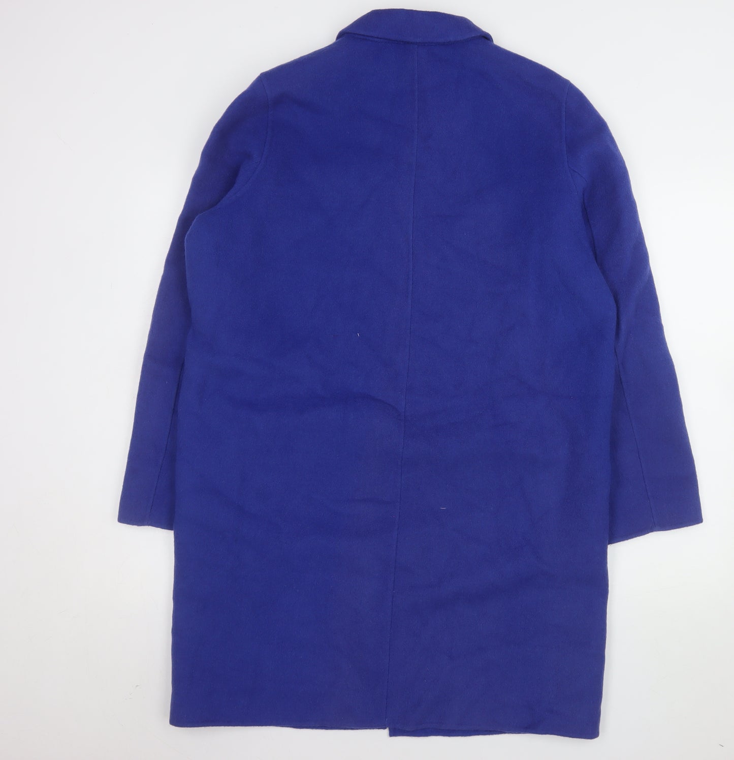 Jigsaw Women's Blue Wool Long Overcoat M Classic Business Style