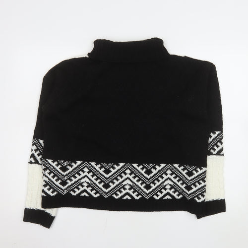 Select Women’s Black Roll Neck Cable-Knit Jumper Size 14