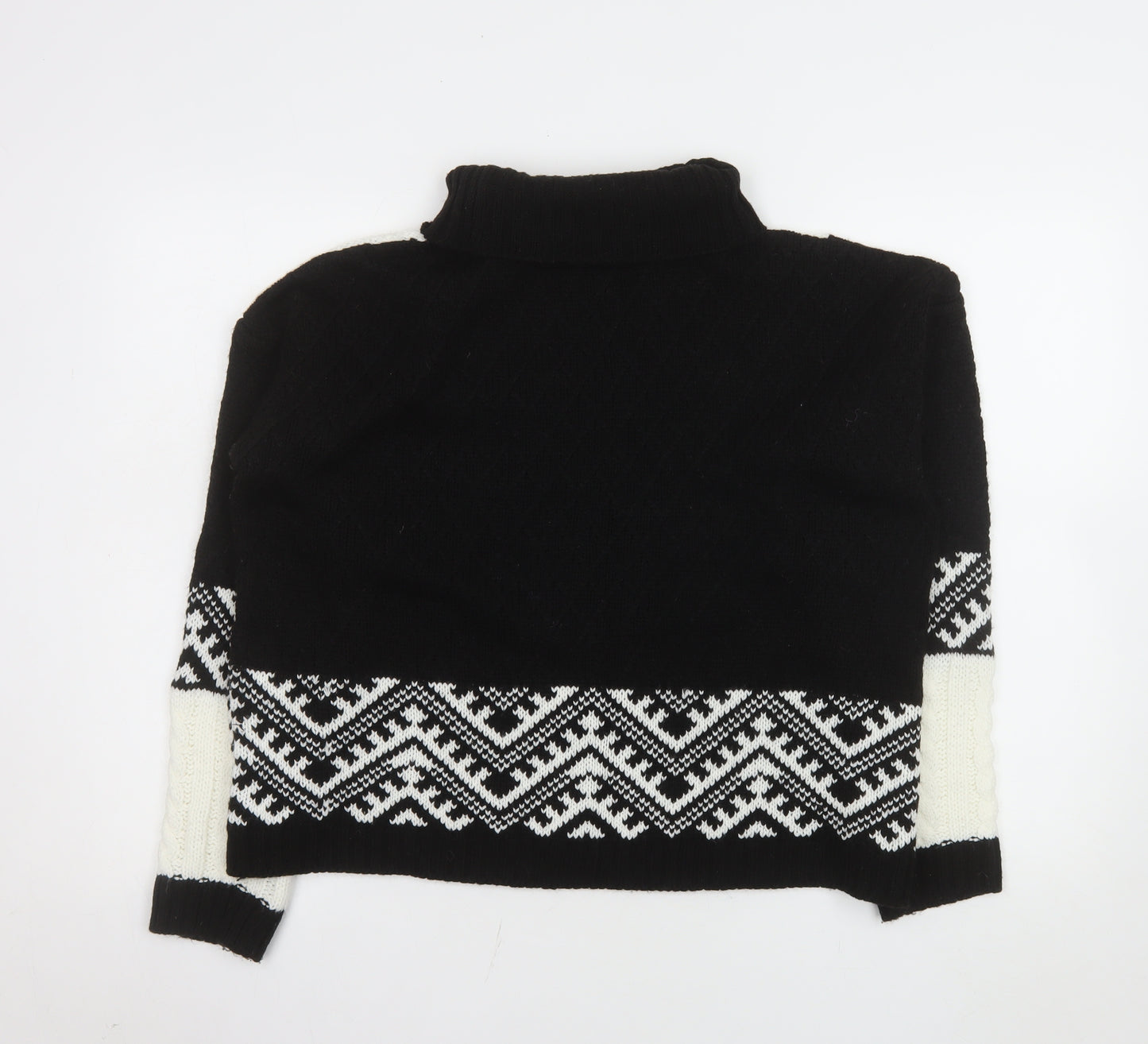 Select Women’s Black Roll Neck Cable-Knit Jumper Size 14