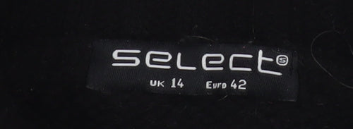 Select Women’s Black Roll Neck Cable-Knit Jumper Size 14