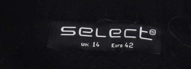 Select Women’s Black Roll Neck Cable-Knit Jumper Size 14