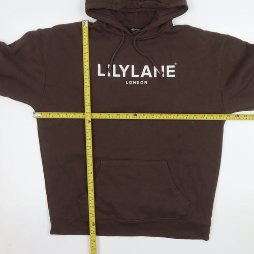 Lilylane London Brown Women's Medium Pullover Hoodie Cotton Blend