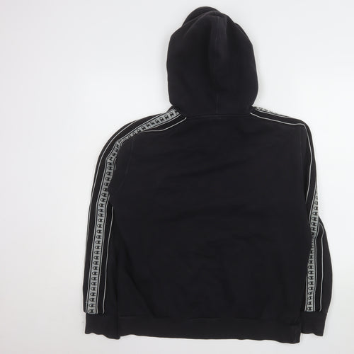 Champion Mens Black Pullover Hoodie L Logo Tape Detail Sportswear
