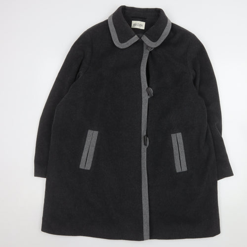 Eastex Women's Black Wool Cashmere Blend Mid-Length Coat Size 16