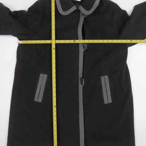 Eastex Women's Black Wool Cashmere Blend Mid-Length Coat Size 16
