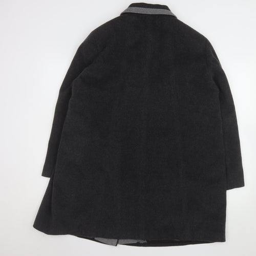 Eastex Women's Black Wool Cashmere Blend Mid-Length Coat Size 16