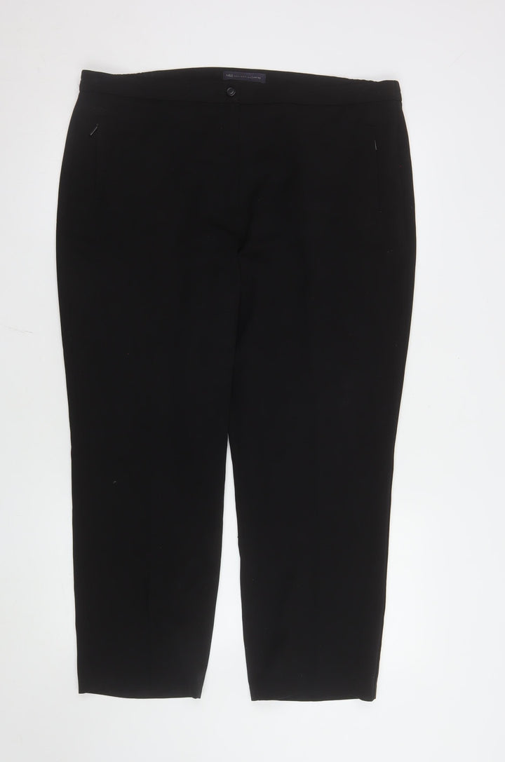 Marks and Spencer Womens Black Size 16 Straight Leg Trousers