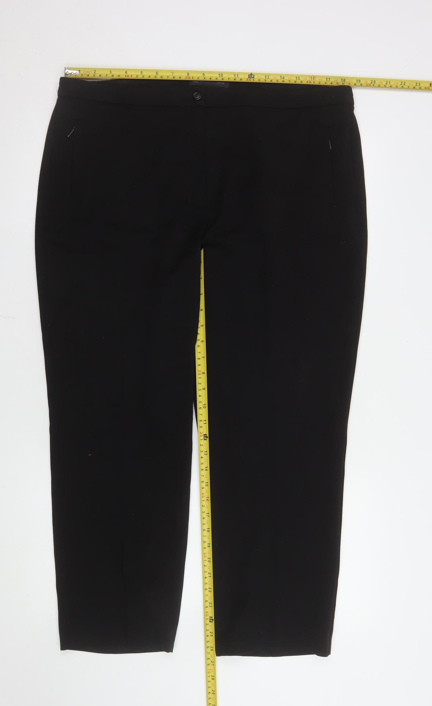 Marks and Spencer Womens Black Size 16 Straight Leg Trousers
