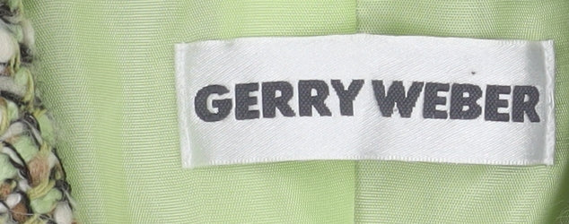 Gerry Weber Women's Green Tweed Wool Blend Blazer Jacket Size 10