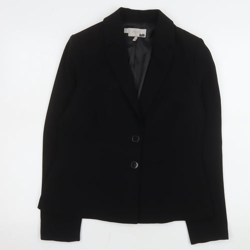 Hobbs Women Black Size 12 Regular Fit Two Button Blazer