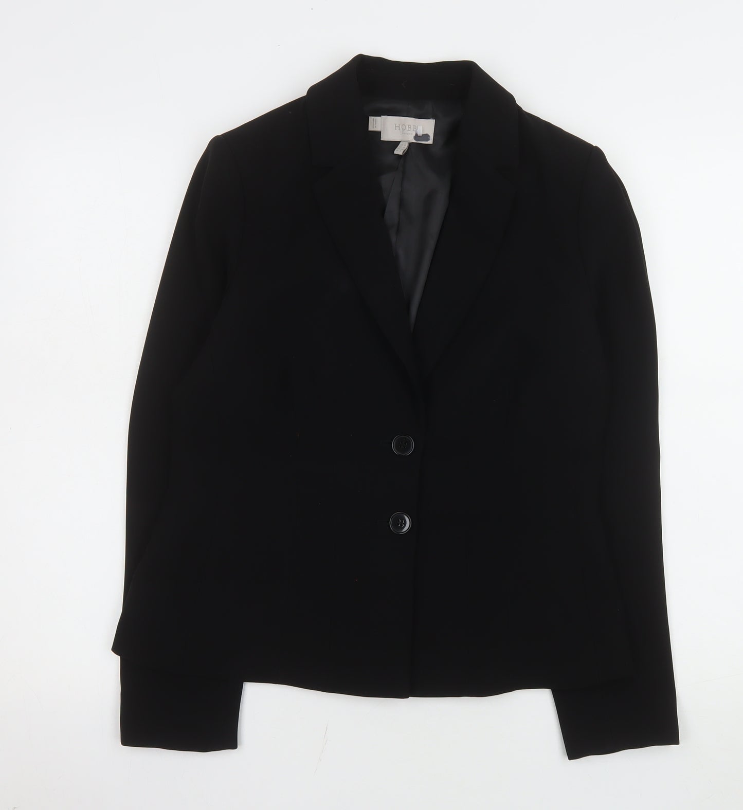 Hobbs Women Black Size 12 Regular Fit Two Button Blazer