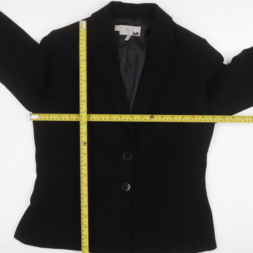 Hobbs Women Black Size 12 Regular Fit Two Button Blazer