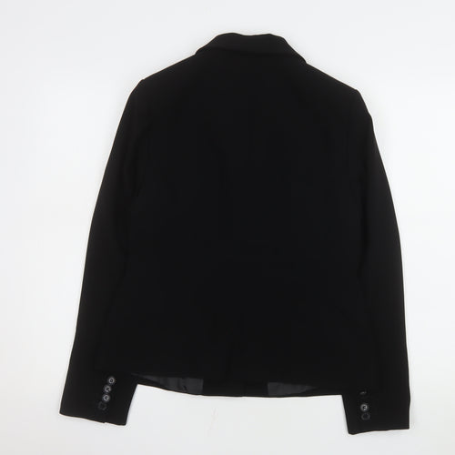 Hobbs Women Black Size 12 Regular Fit Two Button Blazer