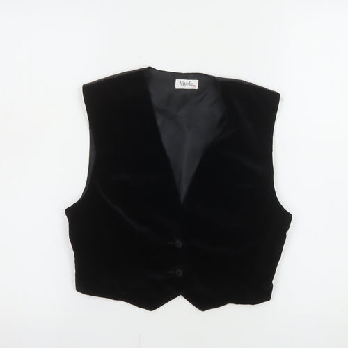 Viyella Women's Black Velvet Camisole Vest Top Size 10
