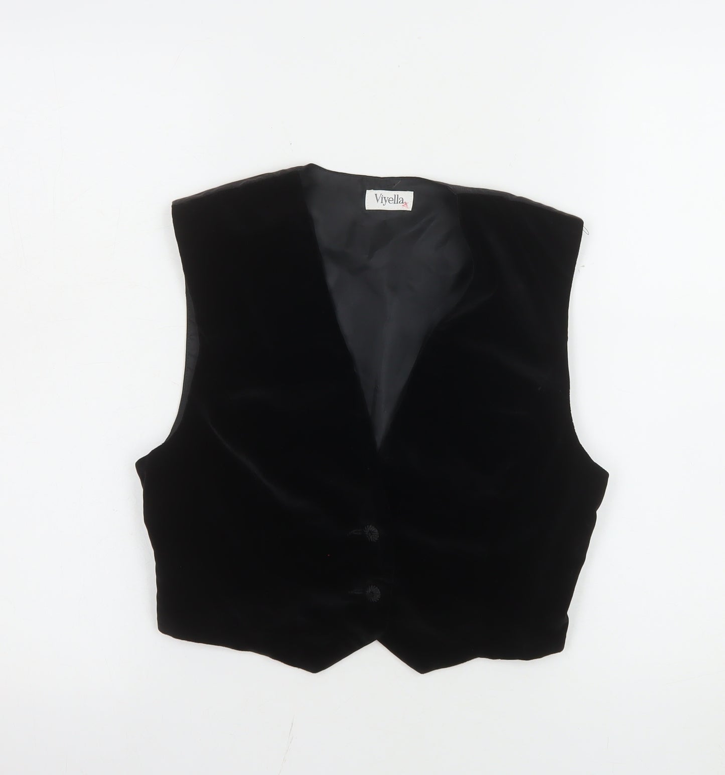 Viyella Women's Black Velvet Camisole Vest Top Size 10