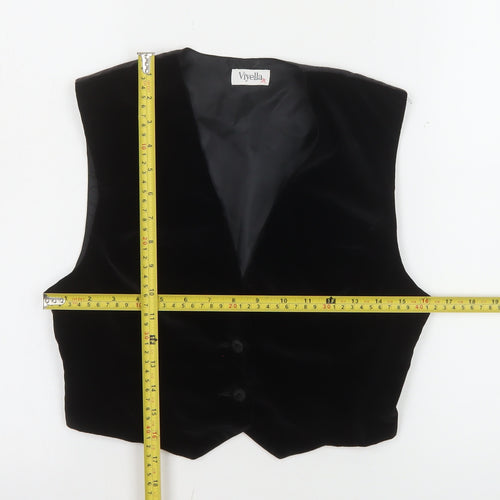 Viyella Women's Black Velvet Camisole Vest Top Size 10