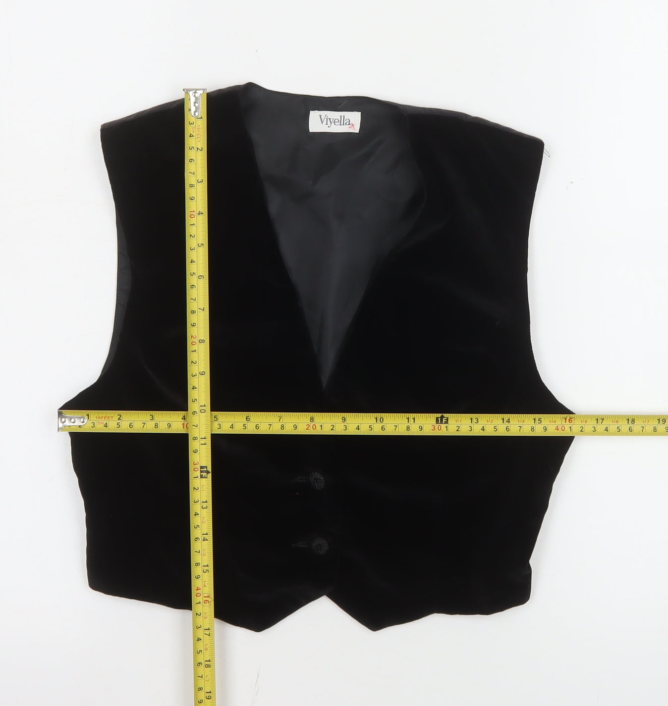 Viyella Women's Black Velvet Camisole Vest Top Size 10