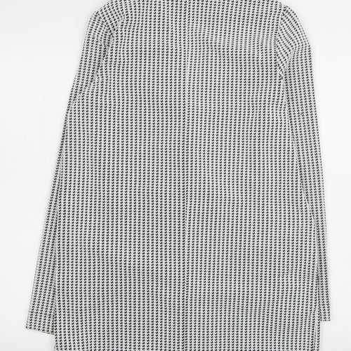 Next Women’s Black Houndstooth Coat Size 10 Classic Mid-Length