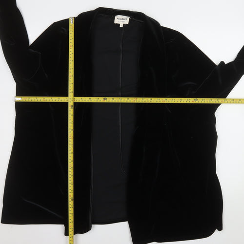 Studio 8 by Phase Eight Women Black Velvet Blazer Jacket Size 26