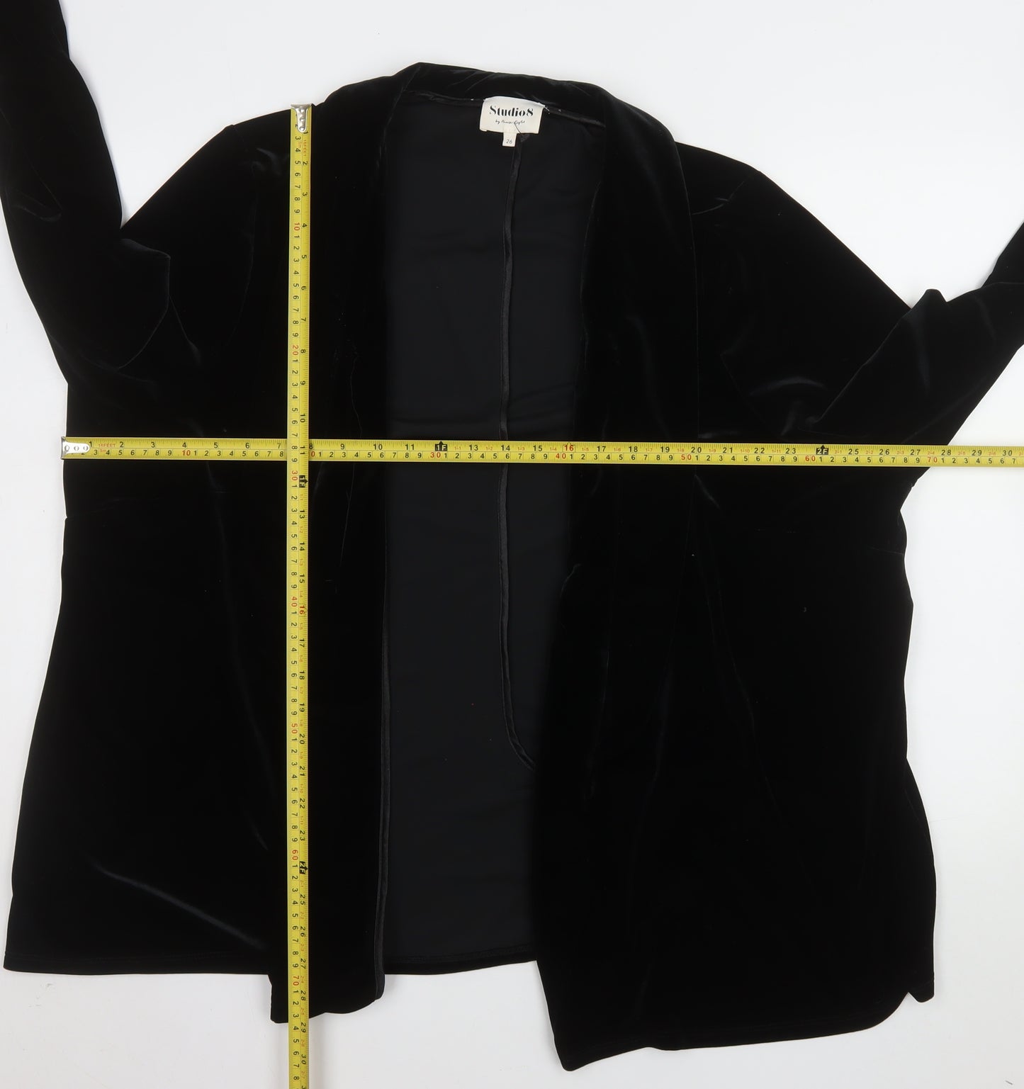 Studio 8 by Phase Eight Women Black Velvet Blazer Jacket Size 26