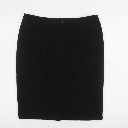 Marks and Spencer Women Black Size 14 Pencil Skirt Wool Blend