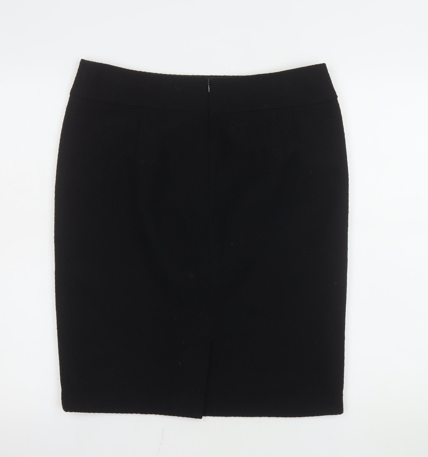 Marks and Spencer Women Black Size 14 Pencil Skirt Wool Blend