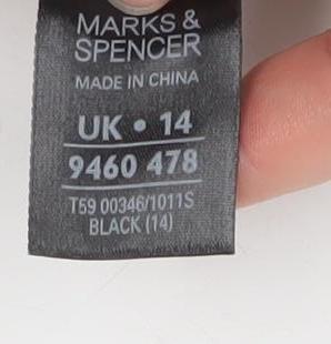 Marks and Spencer Women Black Size 14 Pencil Skirt Wool Blend