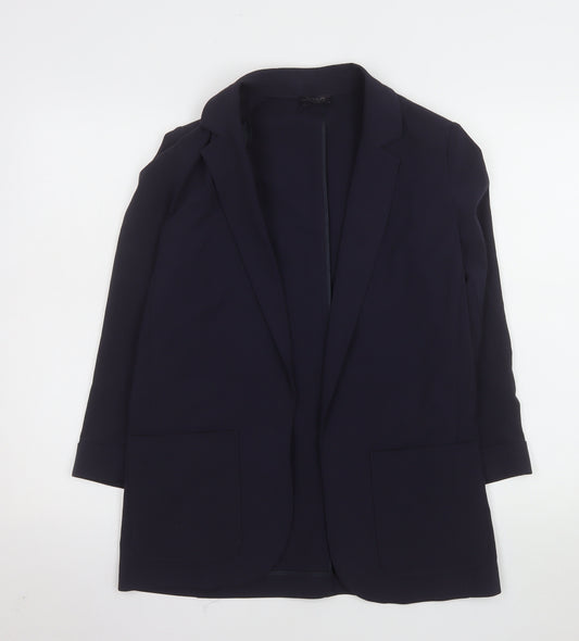 Marks and Spencer Women's Navy Blue Longline Blazer Jacket Size 10