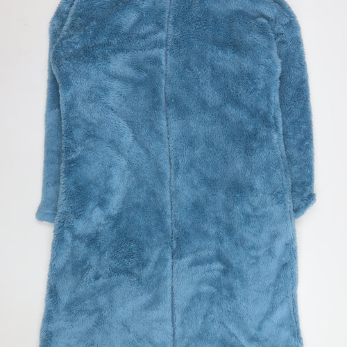 Marks and Spencer Womens Blue Fleece Zip Robe M Winter Nightwear