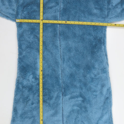 Marks and Spencer Womens Blue Fleece Zip Robe M Winter Nightwear