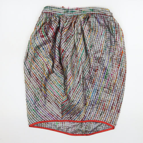 Bora Aksu Women’s Multicoloured Silk Bubble Hem Skirt Size 10
