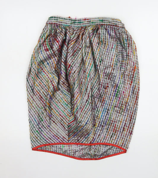 Bora Aksu Women’s Multicoloured Silk Bubble Hem Skirt Size 10
