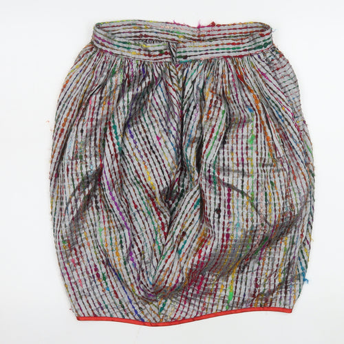 Bora Aksu Women’s Multicoloured Silk Bubble Hem Skirt Size 10