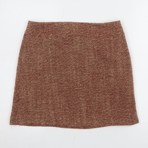 Jigsaw Women Brown Wool Tweed Pencil Skirt Size 12