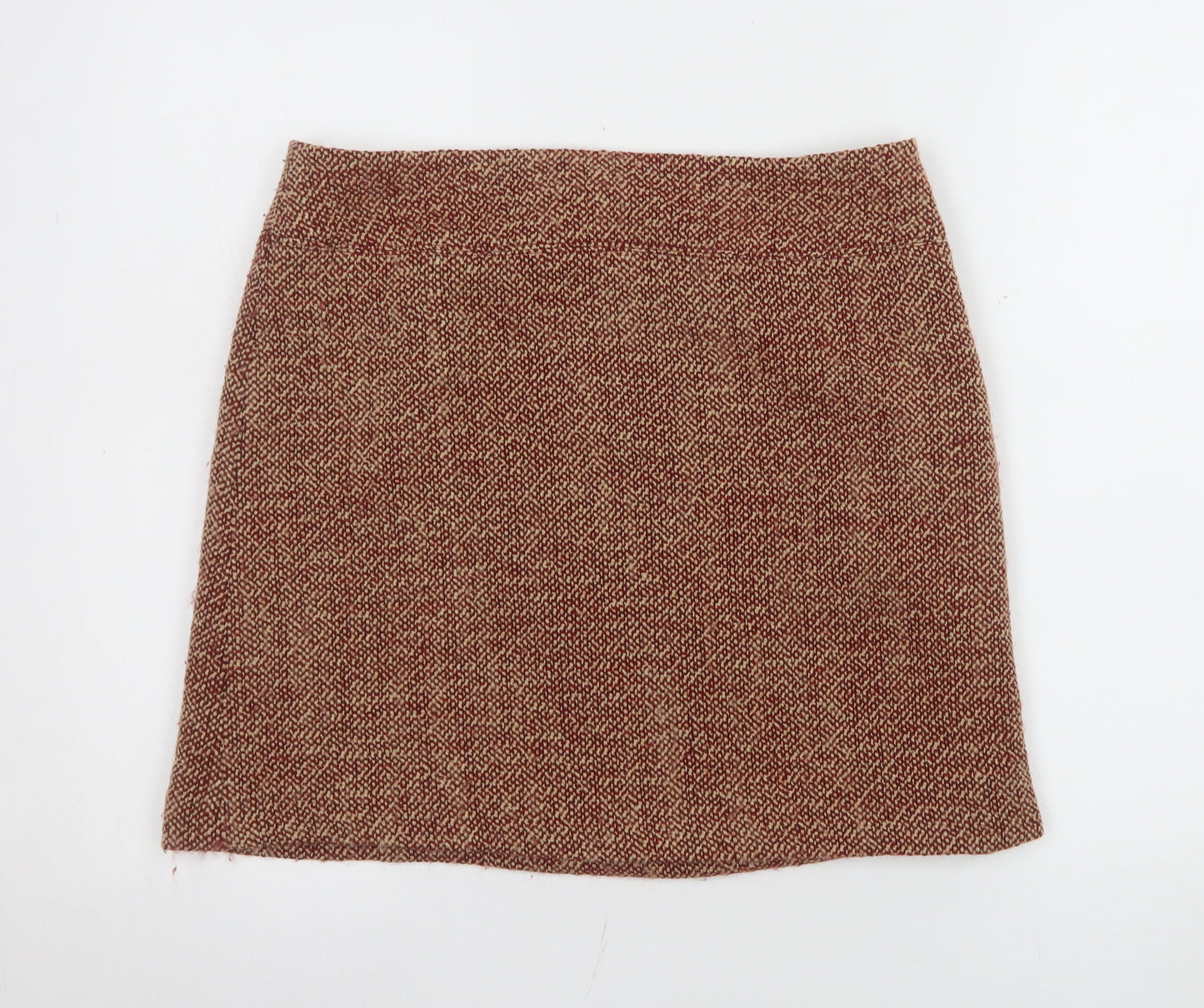 Jigsaw Women Brown Wool Tweed Pencil Skirt Size 12