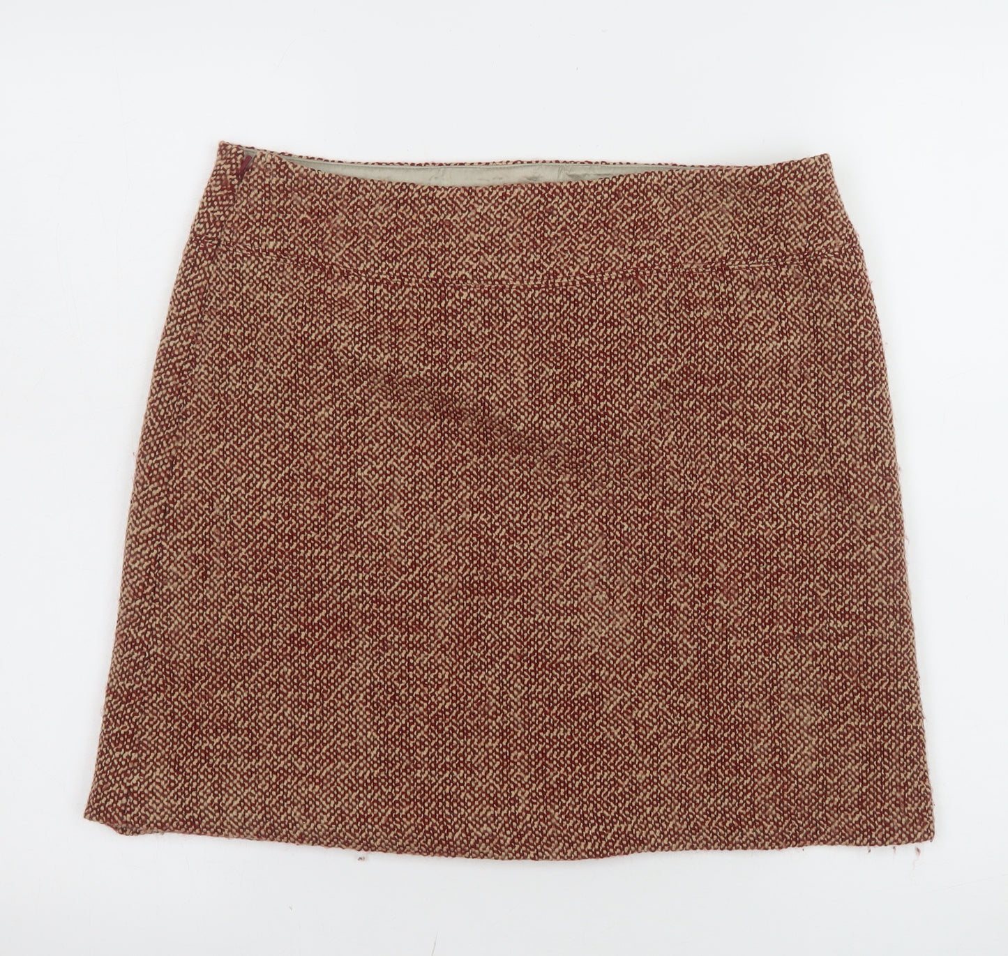 Jigsaw Women Brown Wool Tweed Pencil Skirt Size 12