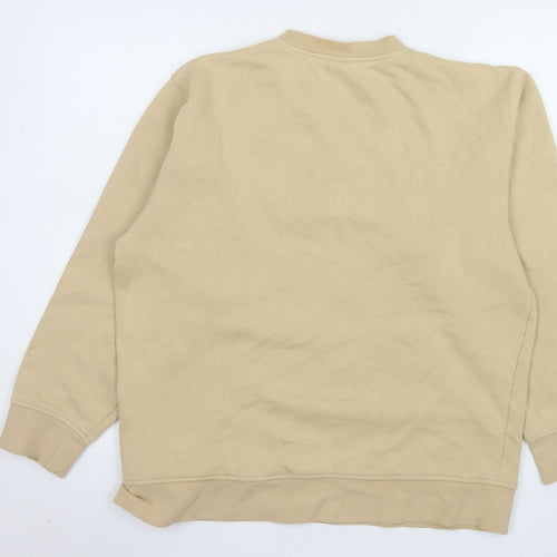 Nike Men's Beige Pullover Sweatshirt M BG Logo Fleece Casual Top